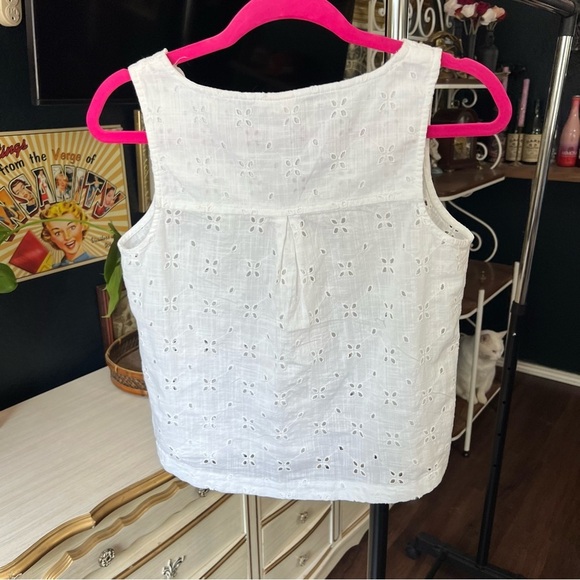 A New Approach Cotton Eyelet Front Button Tank Top Vest - Picture 6 of 6